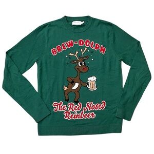 Ugly Christmas Sweater Brew-Dolph the Red Nose Reindeer Rudolph Beer S Small
